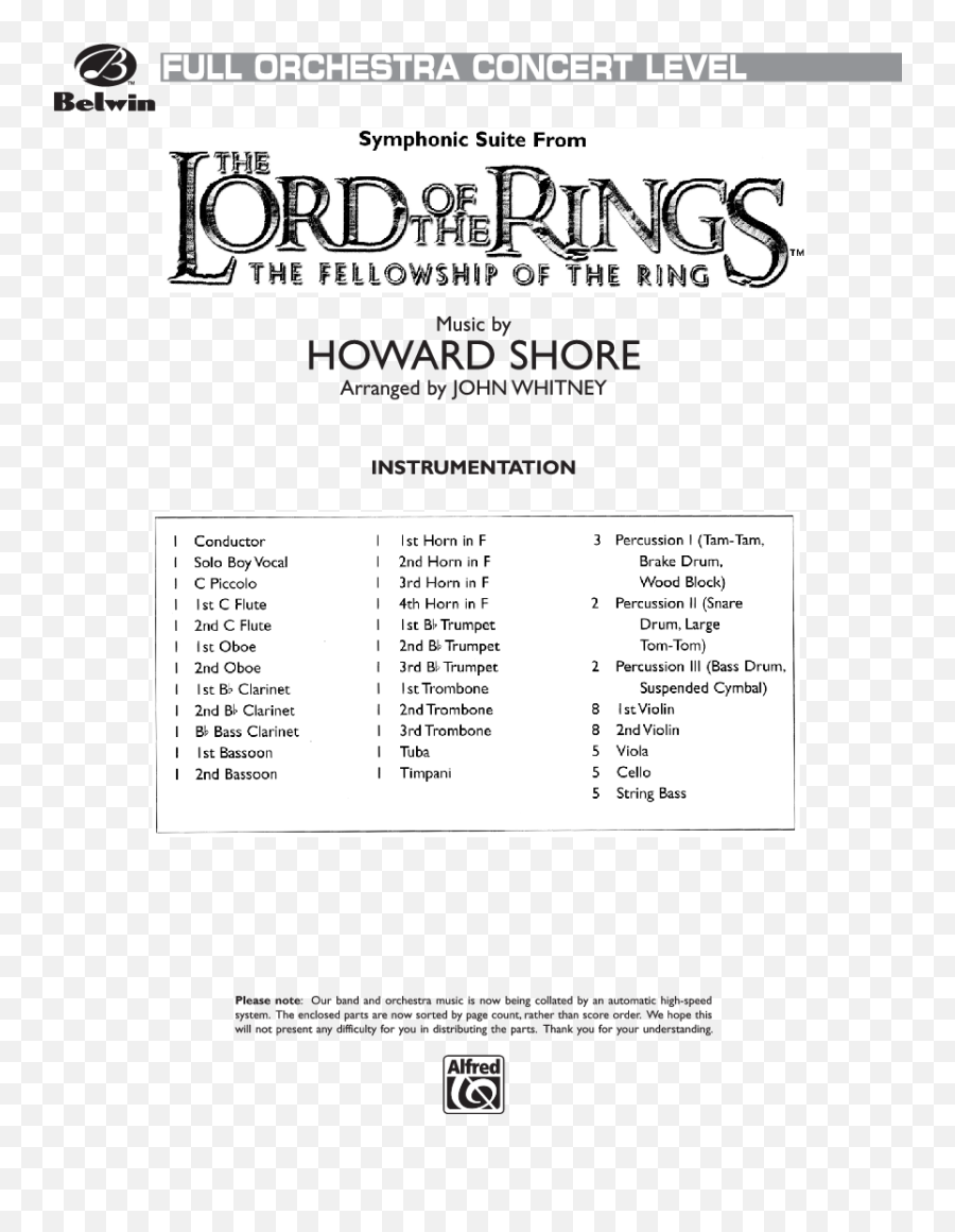 The Lord Of The Rings The Fellowship Of The Ring Jw - List Of Instruments For Orchestral Score Emoji,Lord Of The Rings Logo