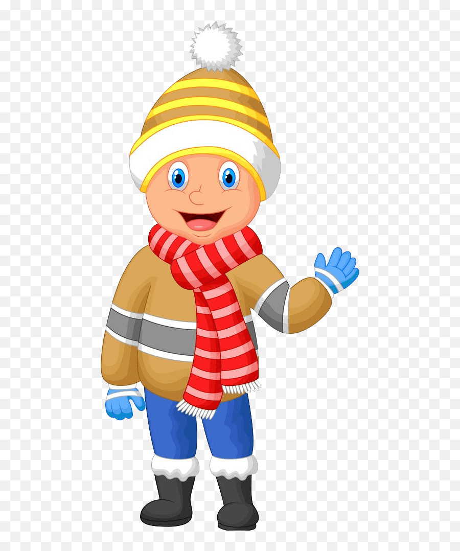 Winter Boy Clipart Transparent - Winter Outfit Cartoon Kids Emoji,Boy Clipart