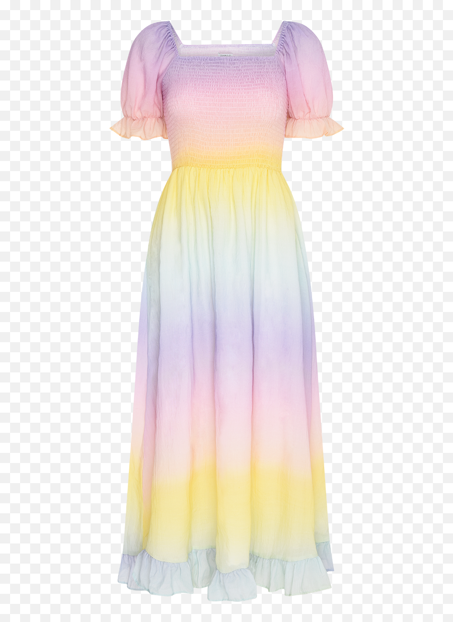 Isolde Pastel Ombre Cotton Gauze Dress - Pastel Dresses Emoji,Transparent Dress