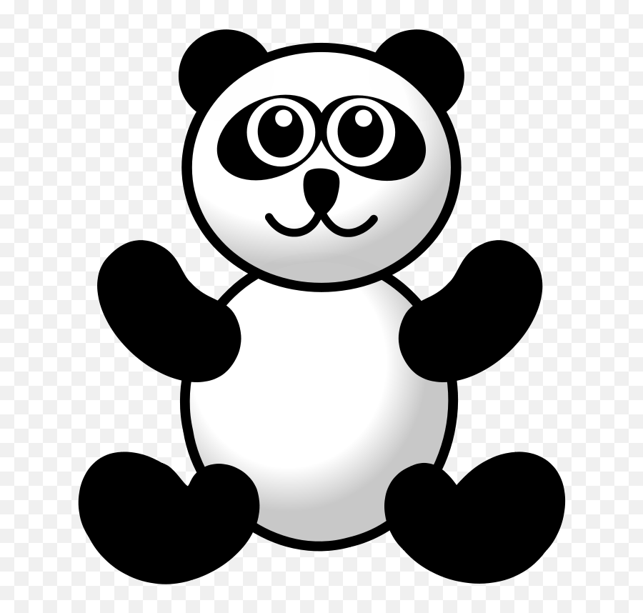 Panda Clipart Black And White - Animated Panda Bear Emoji,Panda Clipart