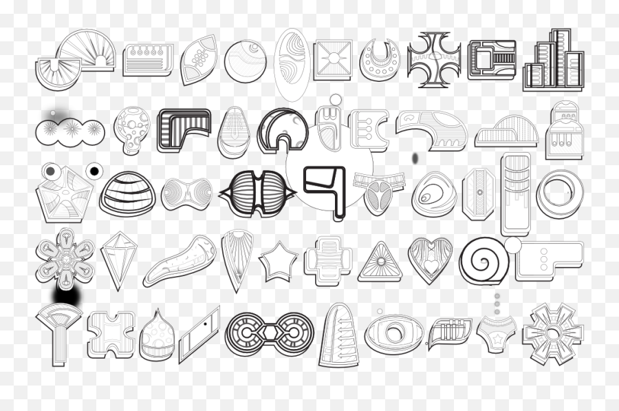 Abstract Shapes With Patterns Black - Language Emoji,Abstract Shapes Png
