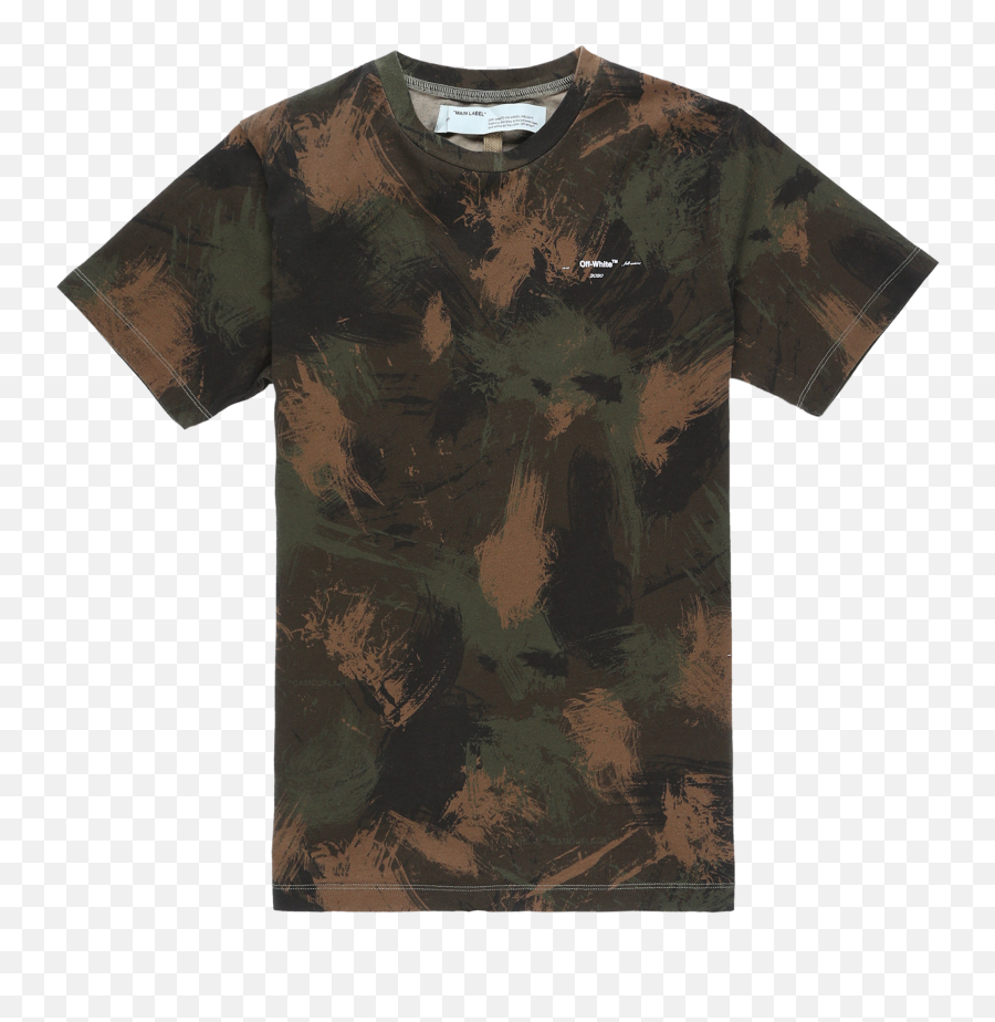 White Paint Brush Stroke Png - Off White Paint Brush Camo Short Sleeve Emoji,White Paint Stroke Png