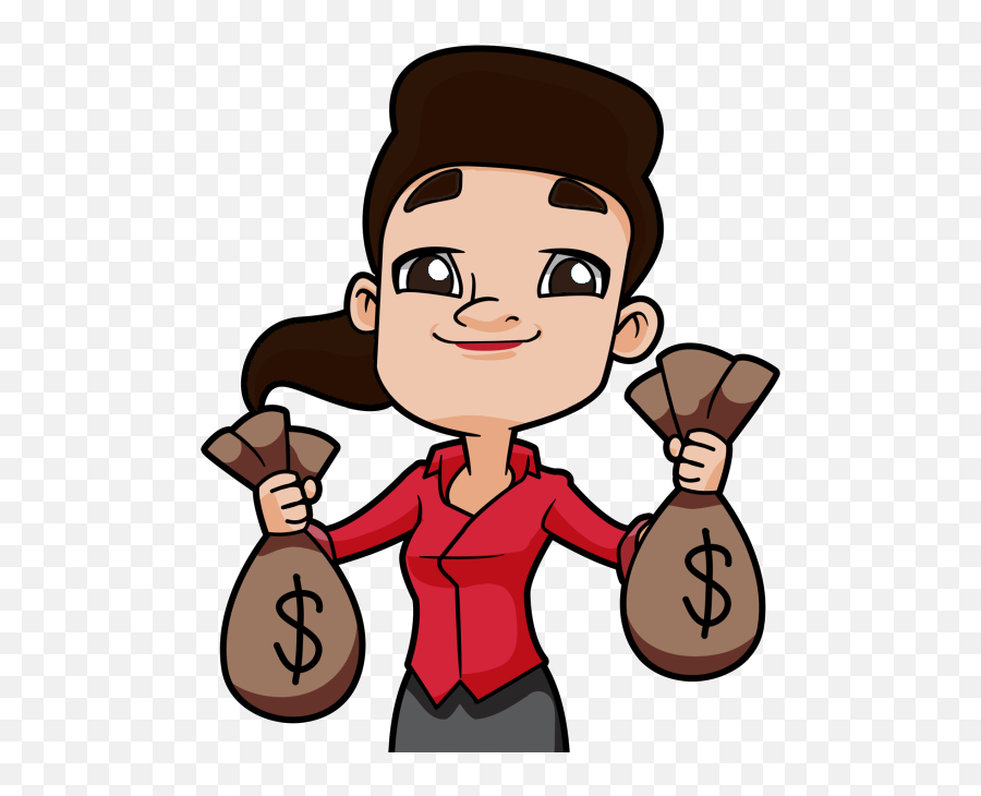 Woman Holding Money Png - Dark Haired Woman Holding Up Two Girl With Money Clipart Png Emoji,Money Bags Png