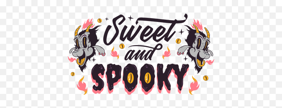 Sweet And Spooky Demon Lettering - Transparent Png U0026 Svg Fictional Character Emoji,Demon Transparent