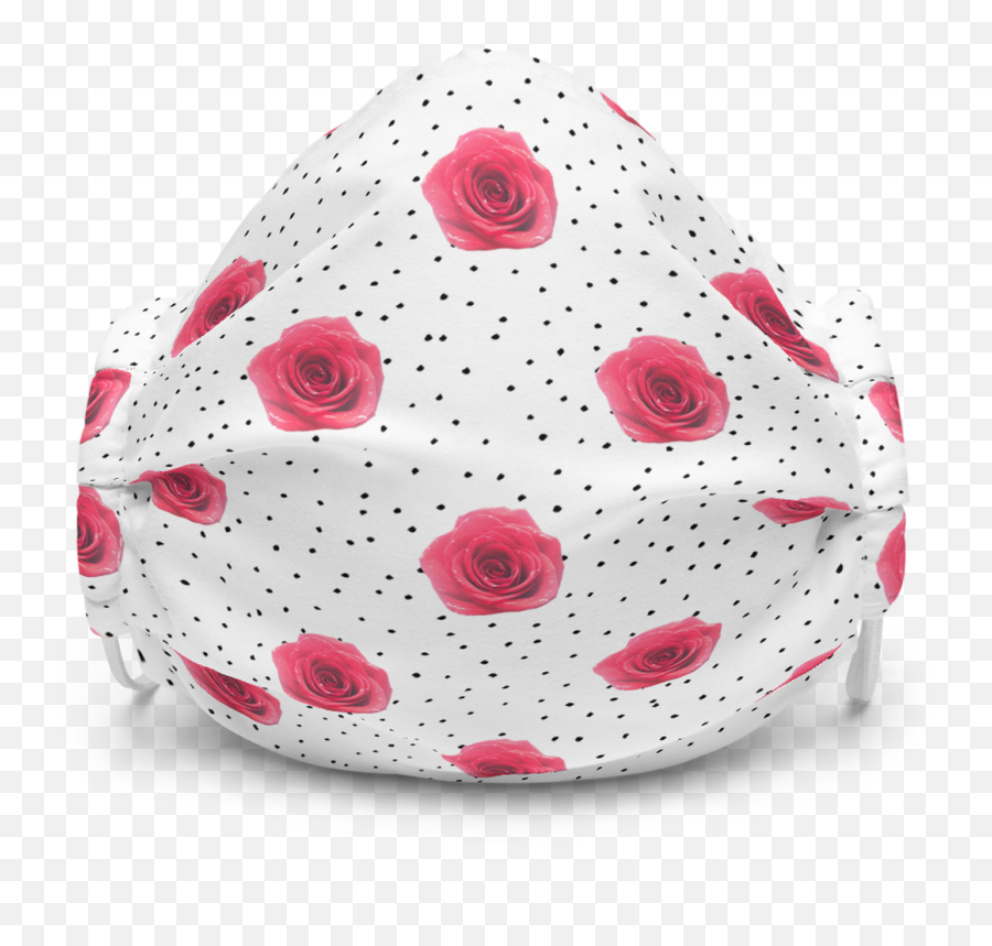Pretty Rose And Black Dot Pattern Face Mask Emoji,Dot Texture Png