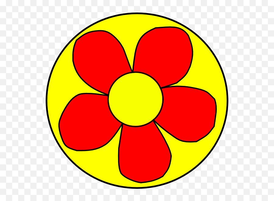 Red Flower With Yellow Background Clip Art At Clkercom Emoji,Red Flowers Clipart