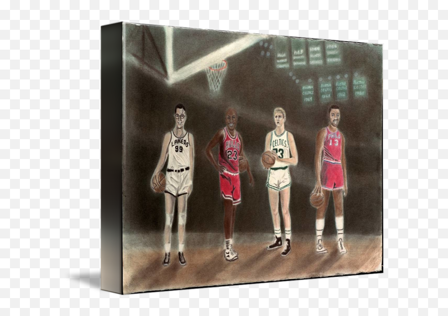Nba Basketball - 20th Century Allstars By Chet Buckley Emoji,Larry Bird Png