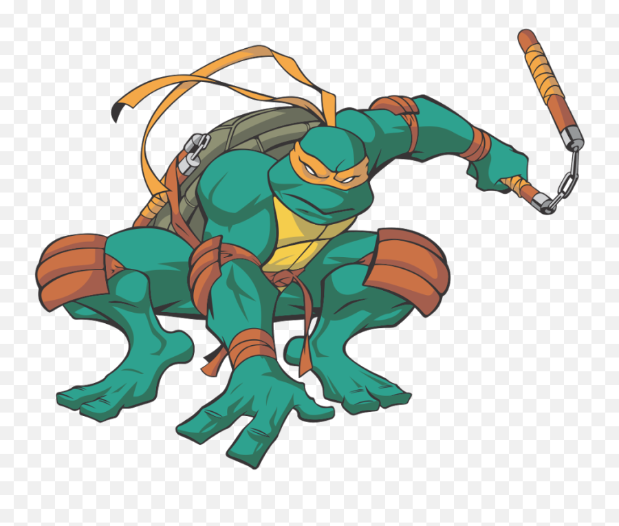 Tmnt Michelangelo Vector Ninja Turtles Logo Png Ninja - Michelangelo Turtle Ninjas Cartoon Emoji,Tmnt Logo