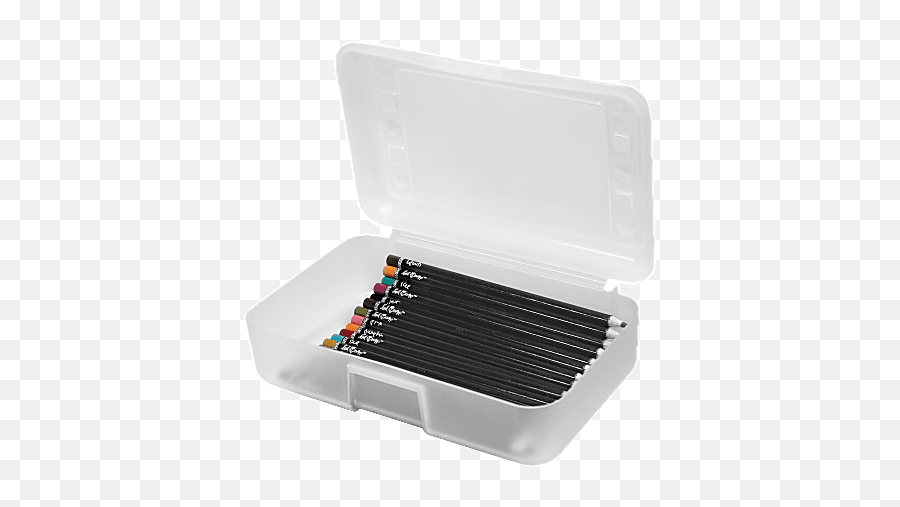 Pencil Box 8 12 X5 12 Clear - Office Depot Emoji,Transparent Plastic Box