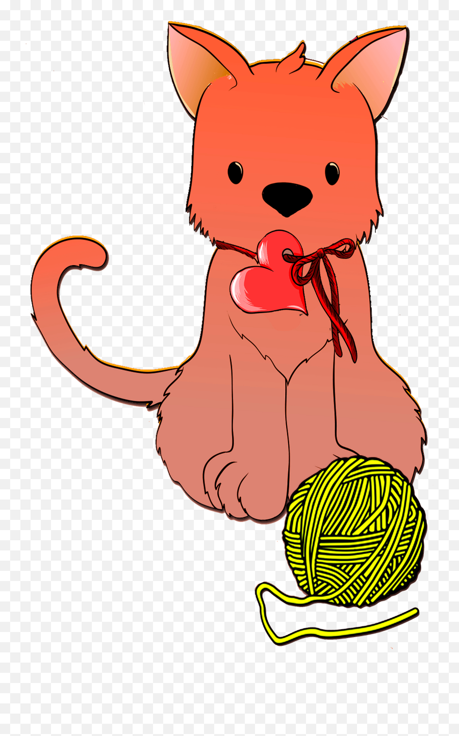 Cat With A Ball Of Yarn Clipart - Animal Figure Emoji,Yarn Clipart