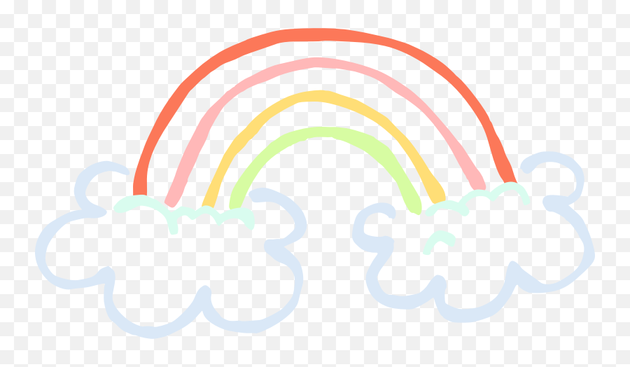 Rainbow Clipart - Clipart Kid Rainbow And Cloud Png Emoji,Rainbow Clipart Black And White