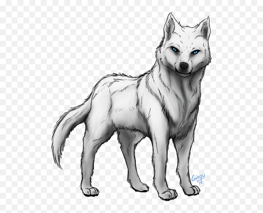 White Wolf Drawing Transparent - Wolf Drawing Transparent Emoji,Wolf Transparent