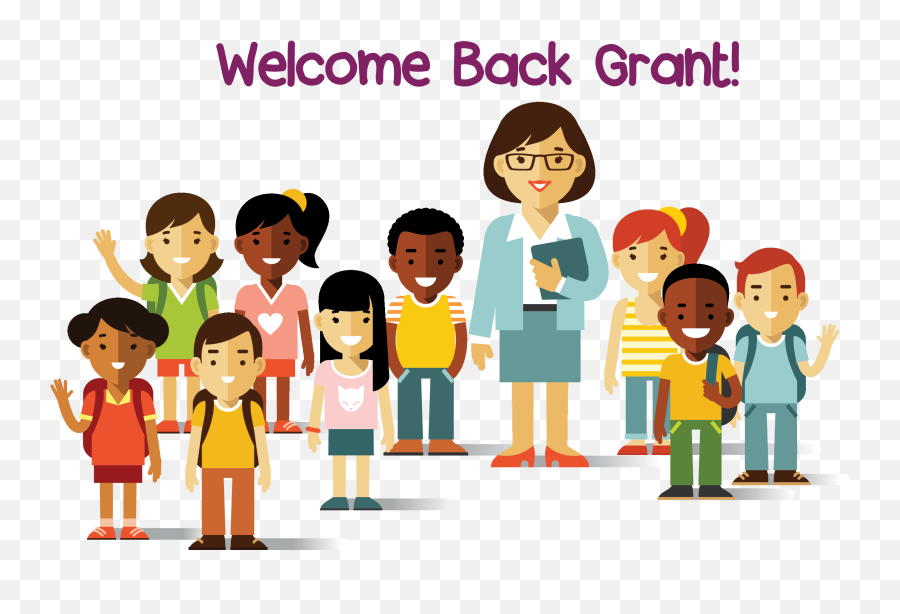 Grant Elementary School Pta - Transparent Background Students In School Clipart Png Emoji,School Kids Clipart