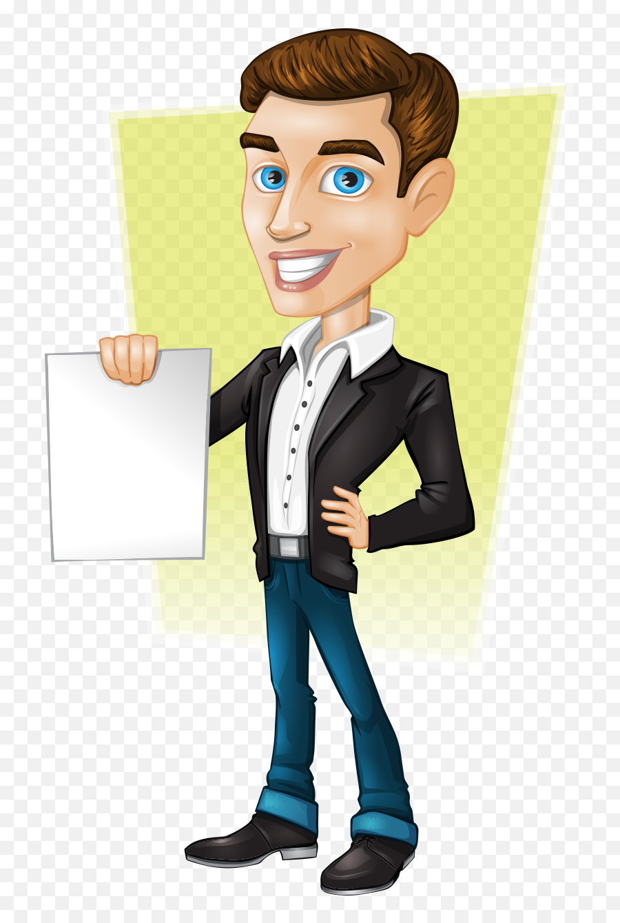 Angry Person Png - Man Vector Handsome Animated Business Black Suit Man In A Suit Cartoon Emoji,Business Man Png