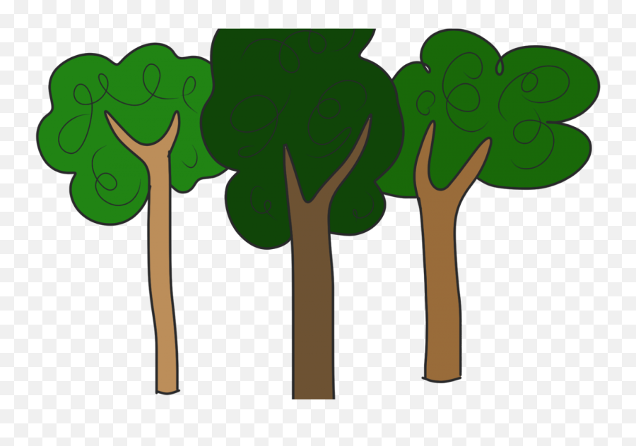 Clipart Trees Forest - 3 Trees Cartoon Emoji,Trees Clipart