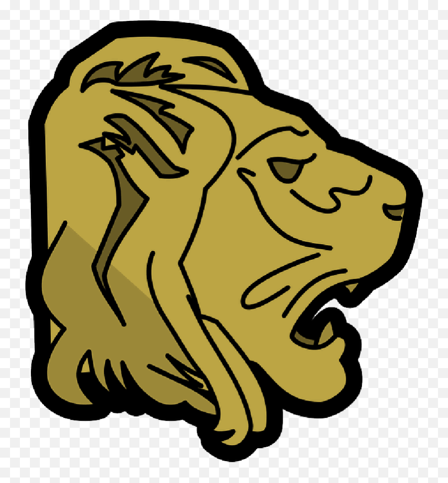 Cartoon Lion Head Transparent - Lion Side View Transparebt Side View Of Animated Lion Emoji,Lion Head Clipart Black And White