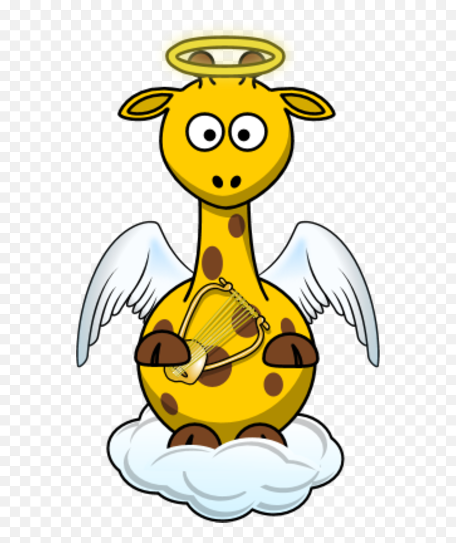 Angel Giraffe Playing Harp Clip Art Image - Clipsafari Emoji,Harp Clipart