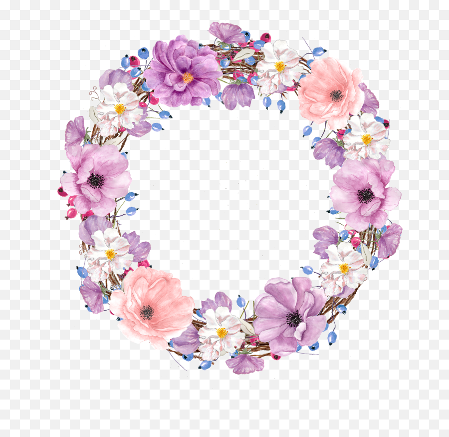 Download Picture Transparent Library Floral Design Emoji,Floral Circle Png