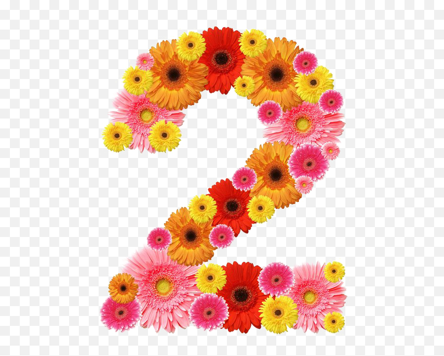 2 Number Png Hd Image - 2 With Flowers Png Emoji,2 Png