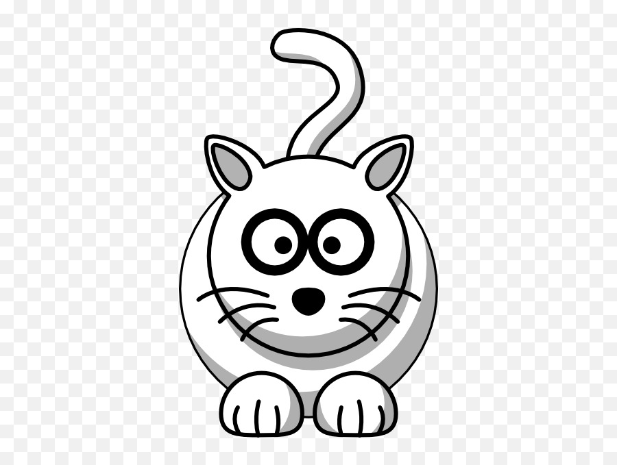 Cartoon White Cat Bigger Image Clip Art At Clkercom Emoji,Cat Clipart Outline