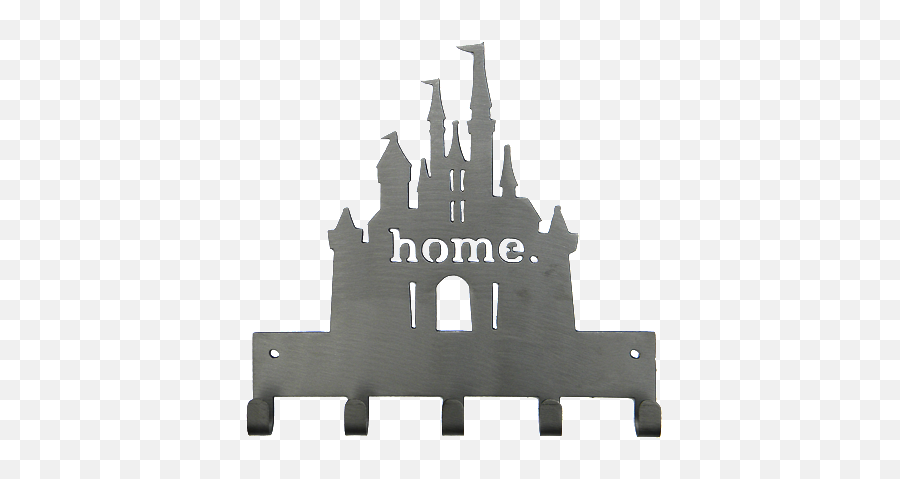 Castle With Home Cutout - Medal Hanger Sporthooks Emoji,Disney Castle Logo Black And White