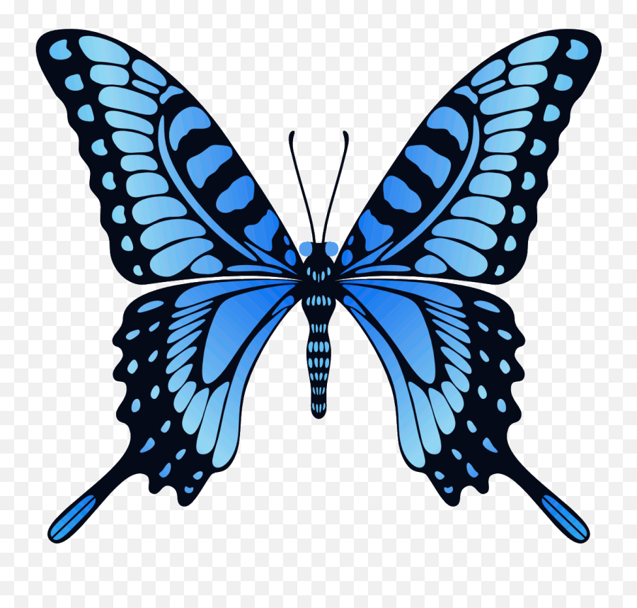Blue Butterfly Png Transparent - Butterfly Clipart Gif Emoji,Butterfly Png