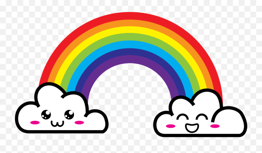 Cartoon Cloud Png - H Rainbow And Clouds Dennis Pitts Desk Rainbow Picture For Children Emoji,Rainbow Clipart Black And White