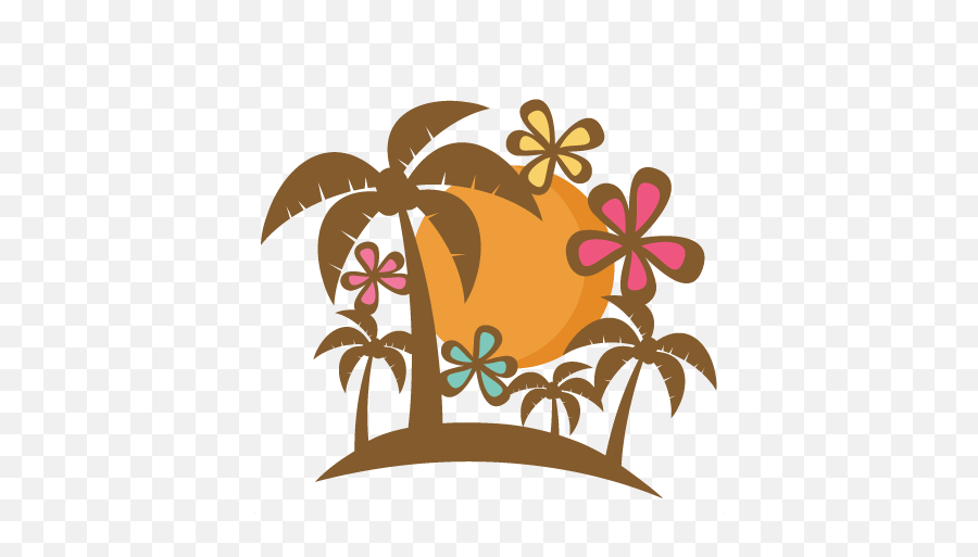 Tropical Scene Svg Scrapbook Cut File - Cute Tropical Clipart Emoji,Tropical Clipart