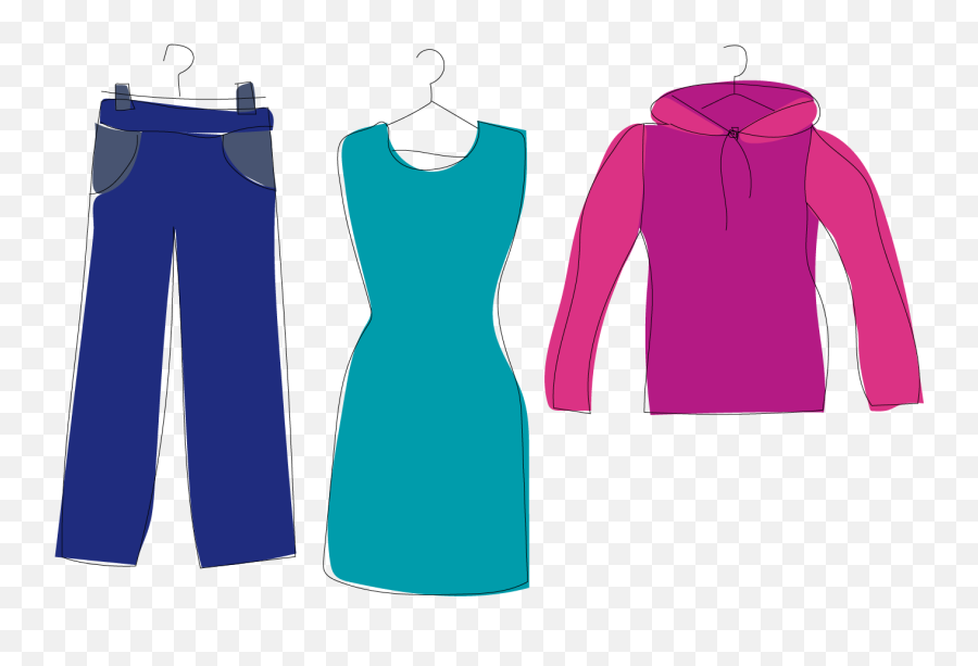 Clothes Drawing Transparent Png Image - Clothes On A Hanger Drawing Easy Emoji,Transparent Clothes