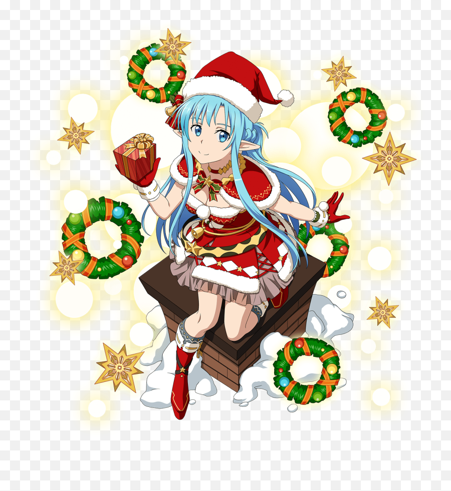 Download Asuna Christmas 2 5 Star - Asuna In Santa Hat Png Christmas Asuna Emoji,Santa Hat Png