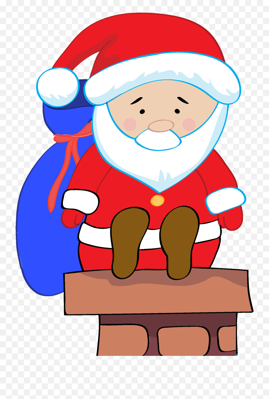 Santa Claus On A Chimney Clipart Free Download Transparent - Santa Claus Emoji,Chimney Clipart