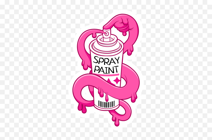 Pink Spray Paint Hand Sticker - Sticker Mania Emoji,Ocean Spray Logo