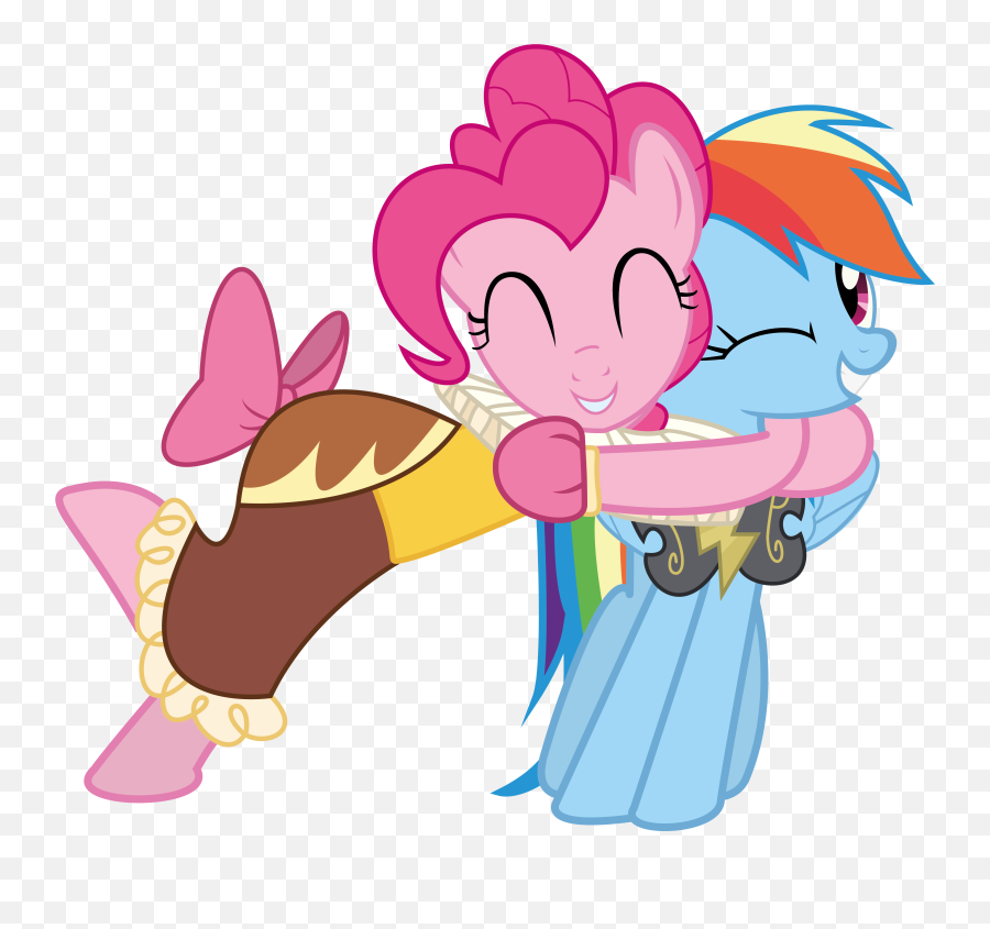 Friendship Clipart Buddy - Pinkie Pie Hug Rainbow Dash Png Pinkie Pie Hugs Rainbow Dash Emoji,Friendship Clipart