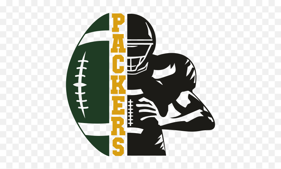 Green Bay Packers Distressed Football Half Player Svg Emoji,Packer Logo Image