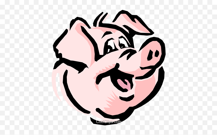 Cartoon Pig Royalty Free Vector Clip Art Illustration Emoji,Free Pig Clipart