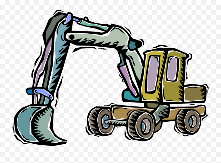 Construction Backhoe Excavator Digger - Vector Image Emoji,Excavator Clipart Black And White
