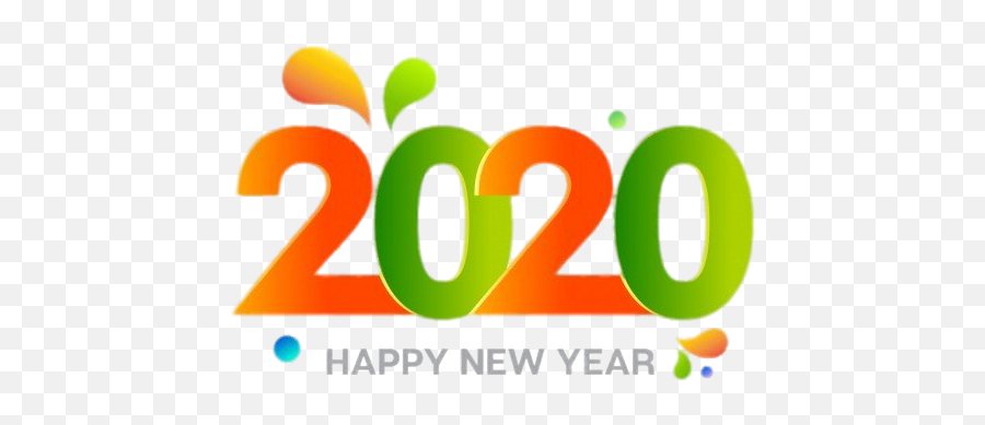 Happy New Year 2020 Orange And Green - Dot Emoji,Happy New Year 2020 Clipart