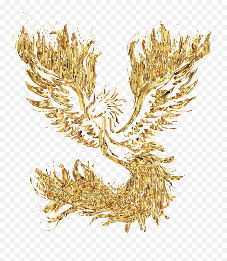 Phoenix Bird Rebirth - Gold Fire Phoenix Emoji,Phoenix Png