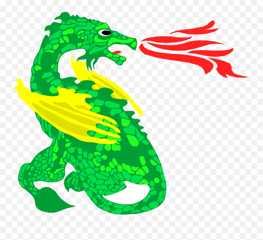 Komodo Dragon Clipart - Fire Breathing Dragon Clipart Green Emoji,Dragon Clipart