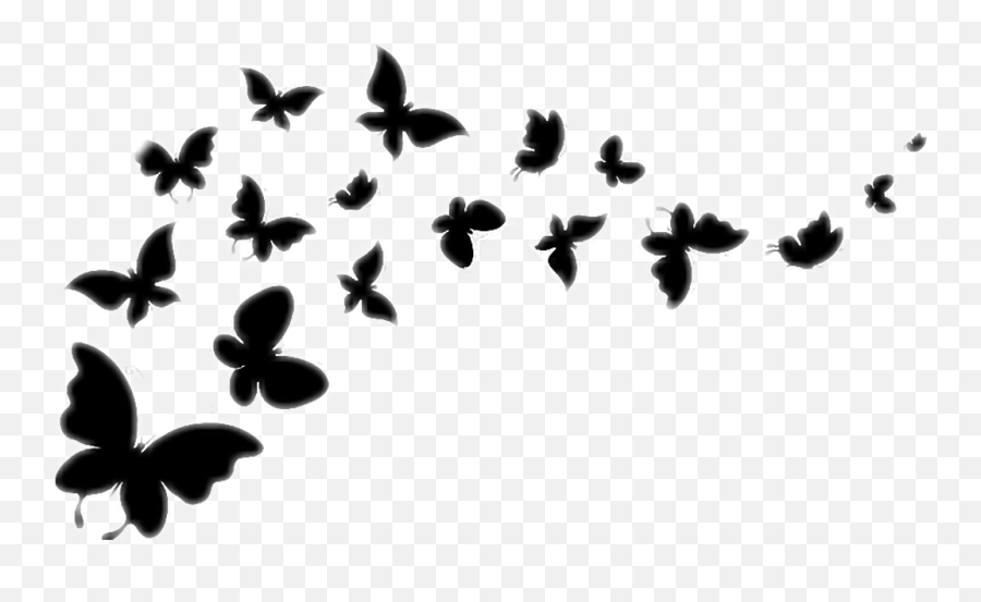 Butterfly - Background Butterfly Black White Emoji,Butterfly Silhouette Png