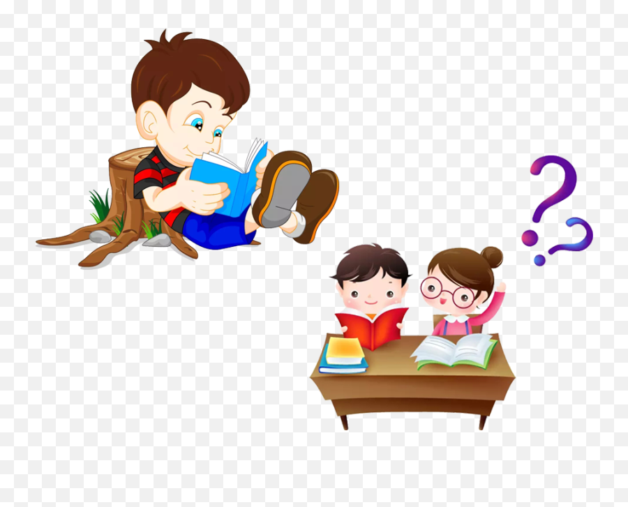 Picture - Boy And Girl With Book Clipart Emoji,Reading Book Clipart
