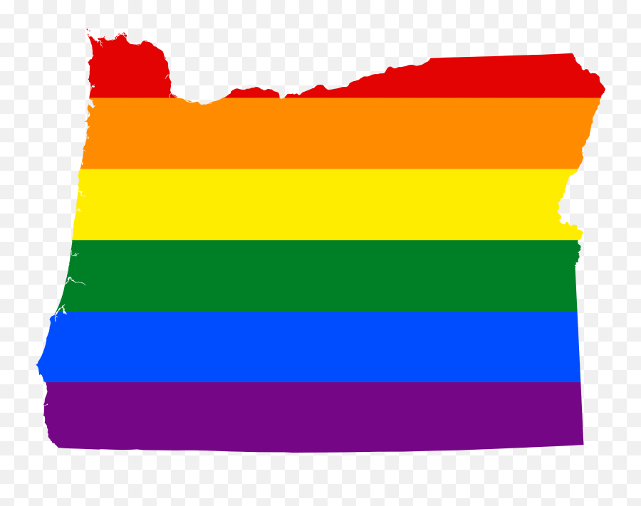 Lgbt Flag Map Of Oregon - Gay Oregon Emoji,Gay Pride Flag Png