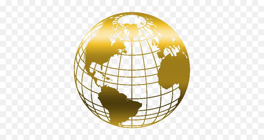 6 Kb V - Transparent Background Gold Globe Emoji,World Globe Png
