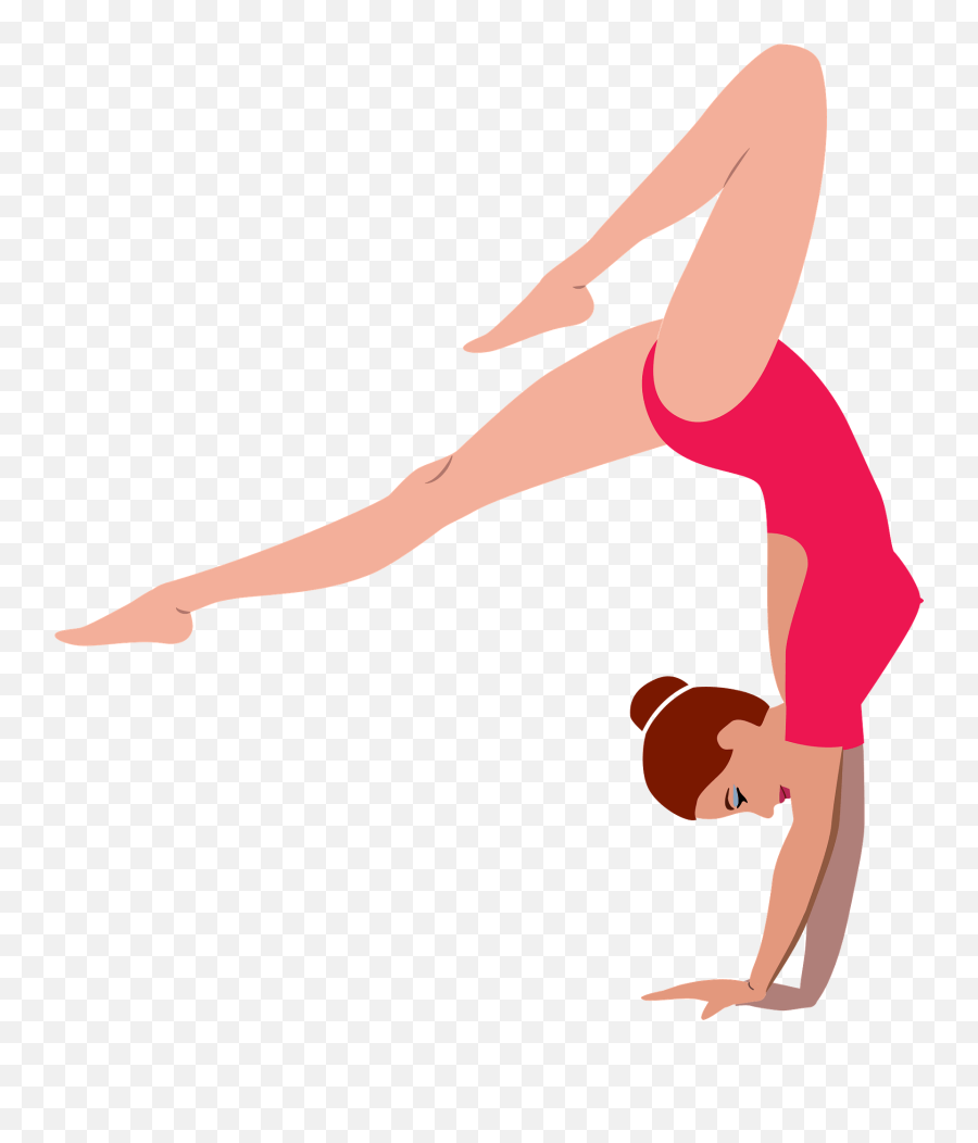 Gymnast On Her Hands Clipart - Handstand Gymnastics Moves Clipart Emoji,Gymnast Clipart