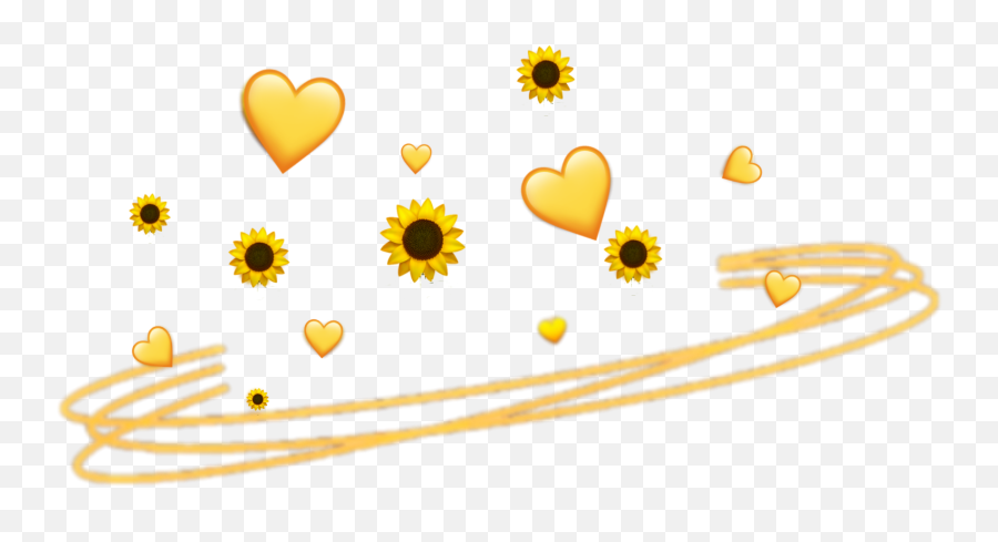 Yellow Heart Crown Png Clipart Emoji,Heart Crown Png