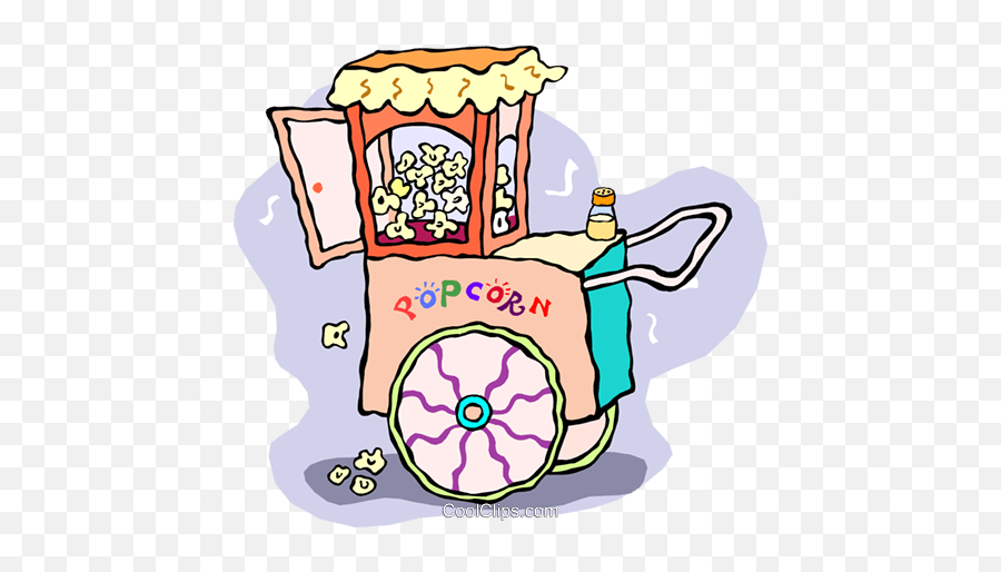 Popcorn Cart Royalty Free Vector Clip Art Illustration Emoji,Popcorn Clipart Free