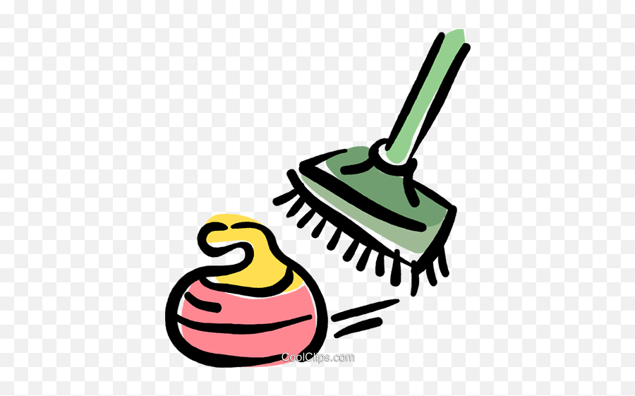 Curling Rock And Broom Royalty Free Vector Clip Art Emoji,Broomstick Clipart