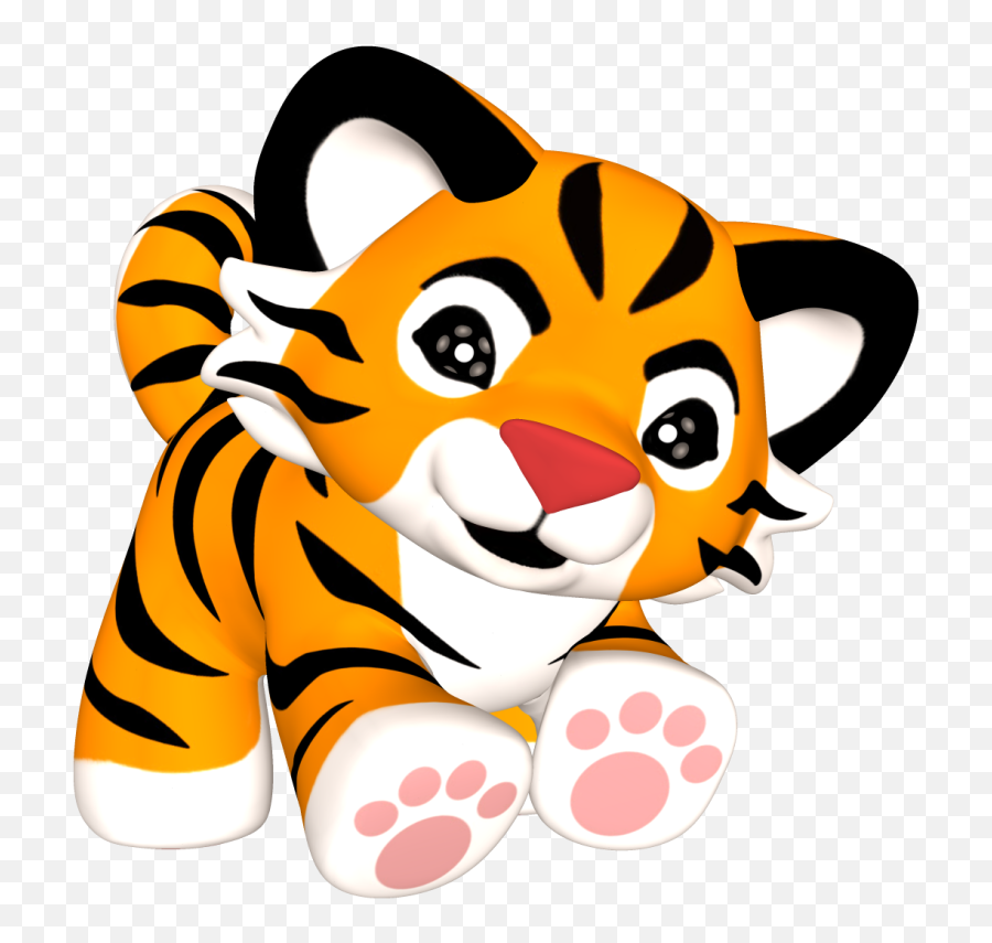 Baby Tiger Clipart Png - Cartoon Full Size Png Download Emoji,Cute Tiger Clipart