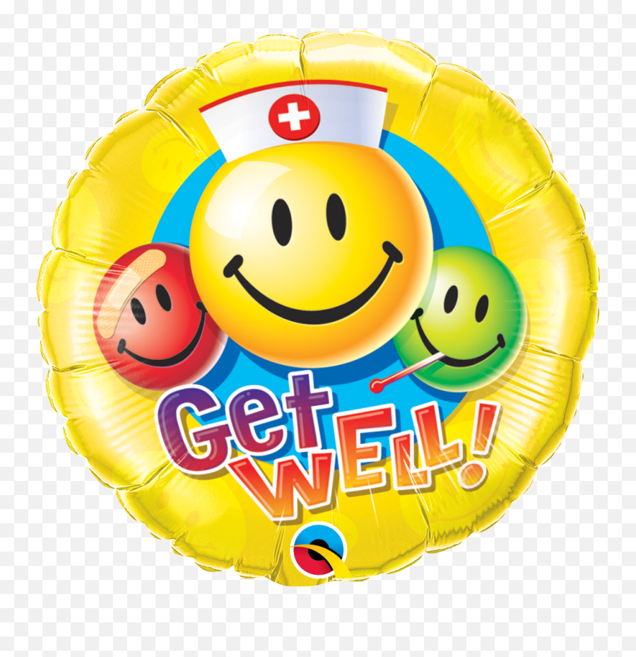Download Get Well Smiley Faces Balloon - Get Well Smiley Smiley Face Emoji,Smiley Face Png
