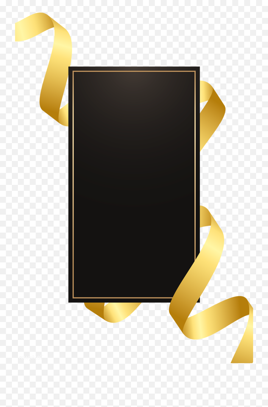 Black And Gold Ribbon Emoji,Gold Ribbon Png